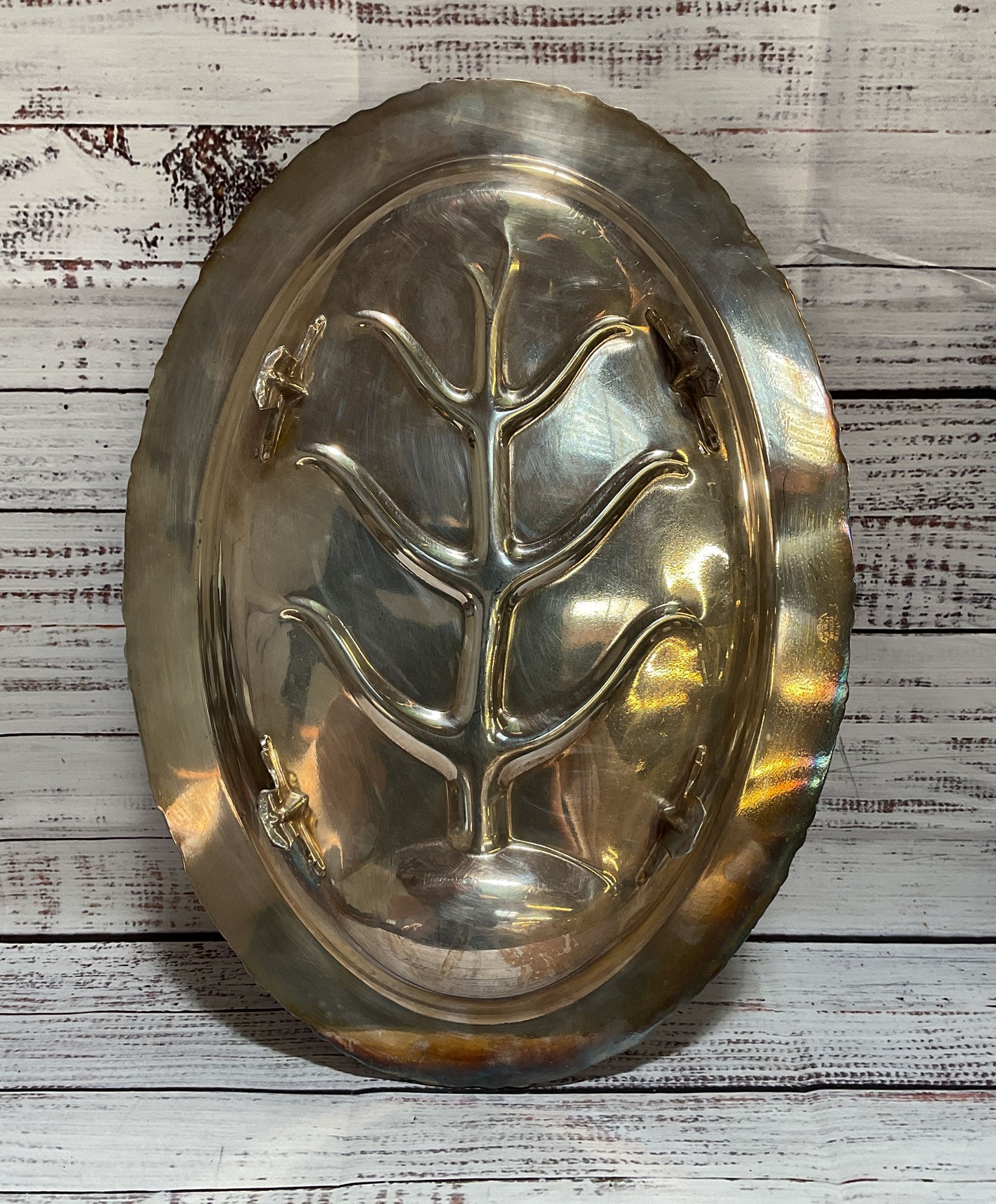 Vintage Crescent National International Silver Co Serving Trays Lot Of 3