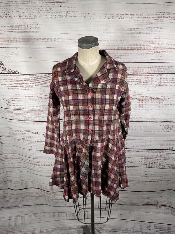 Giselle Shepatin Multicolor Plaid Long Sleeve Button Shirt - Size M