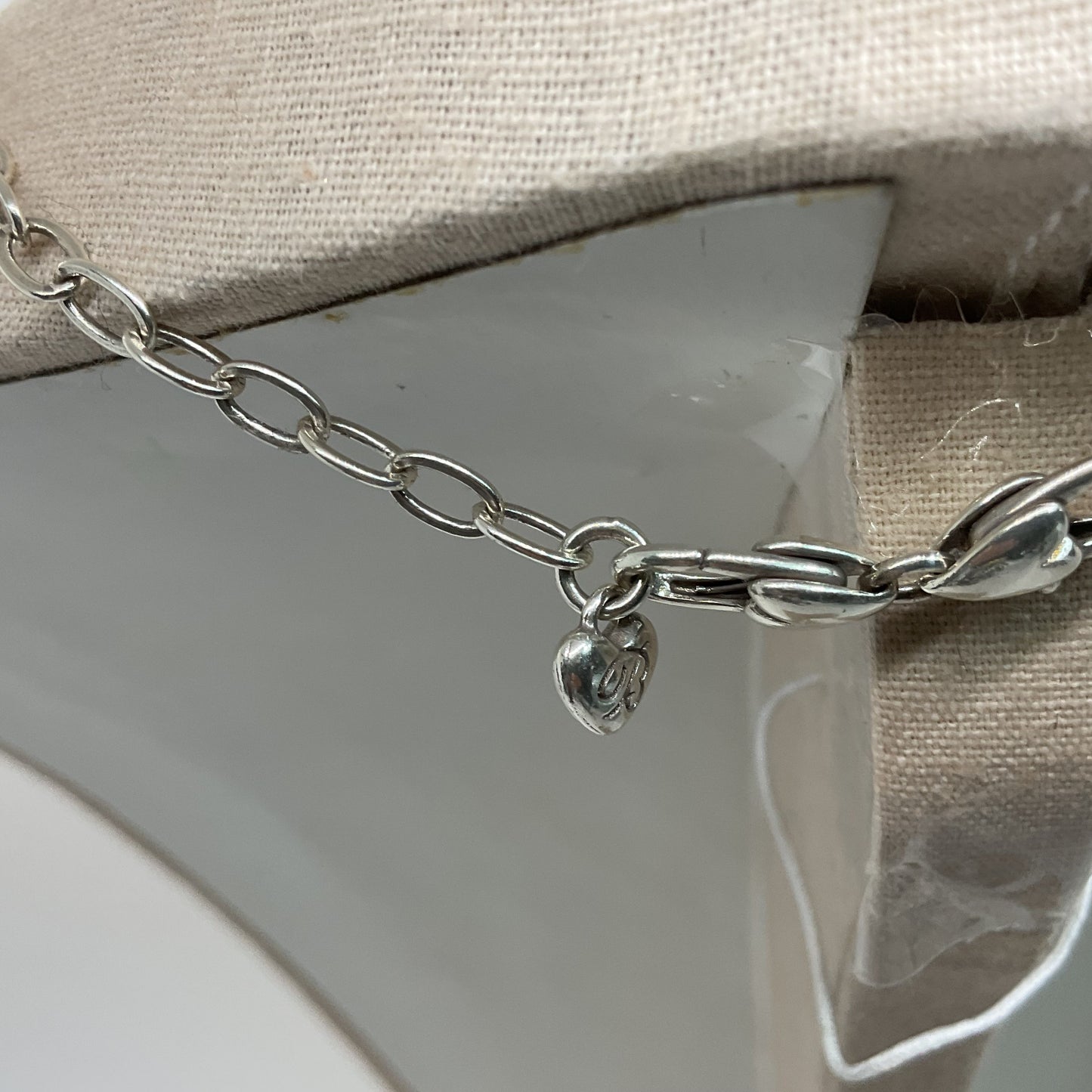 BRIGHTON Silver Tone Locket Pendant 38" Chain Necklace- (DAMAGED)