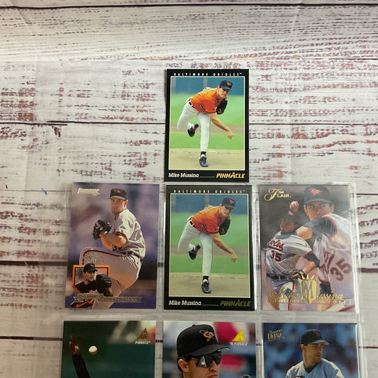 Set of 10 MIKE MUSSINA Baseball Cards- Pinnacle, Fleer, Donruss