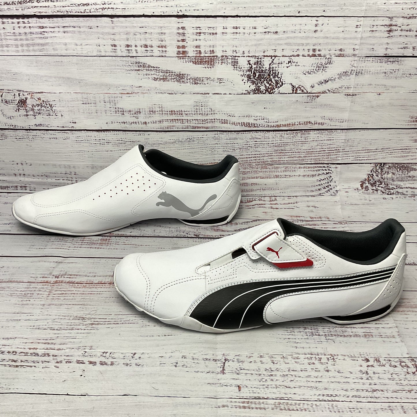 Puma Redon Move White Black Red Slip On Athletic Shoe Men 13