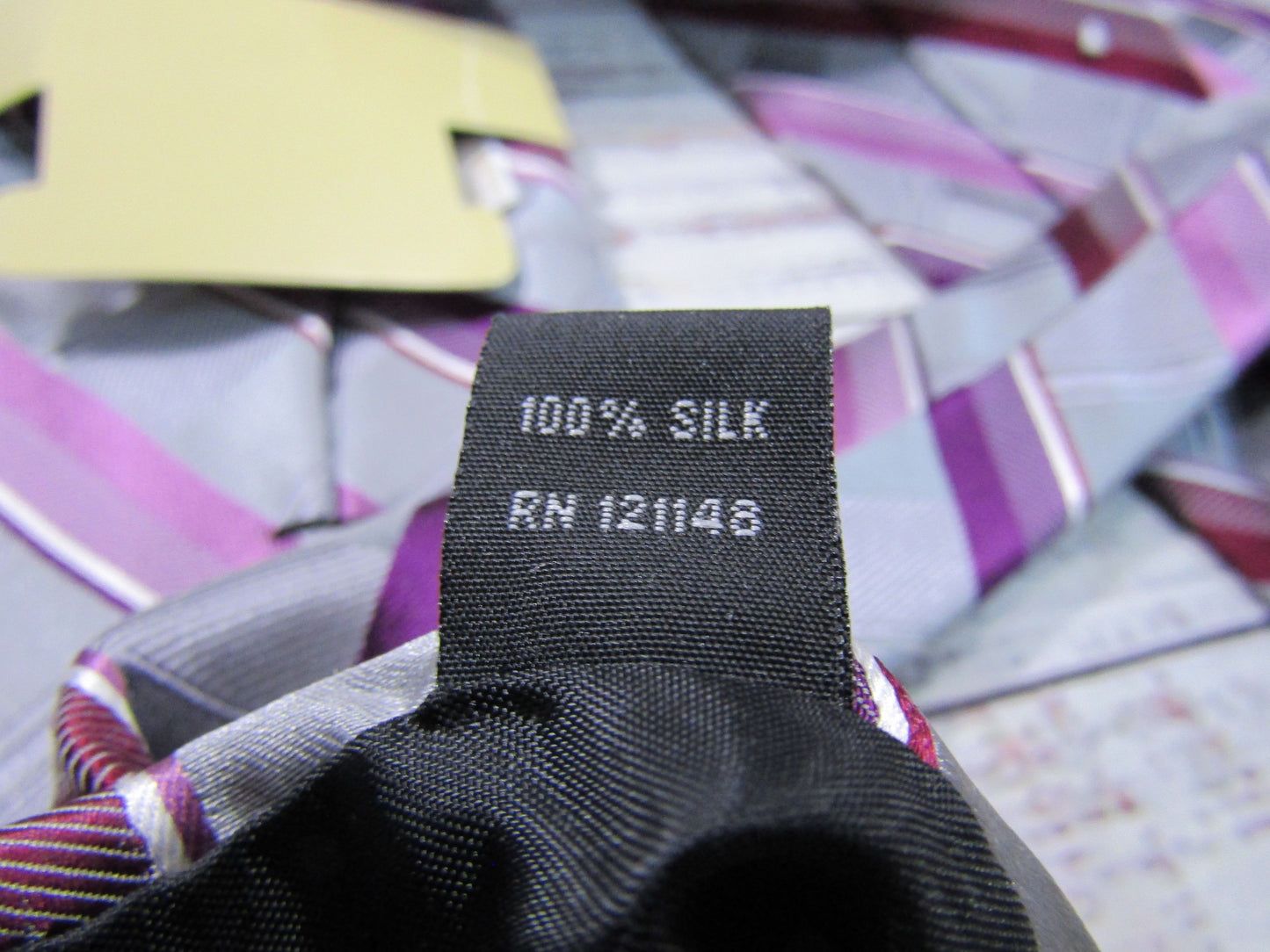 Michael Kors Men's Gray Purple Striped Silk Tie