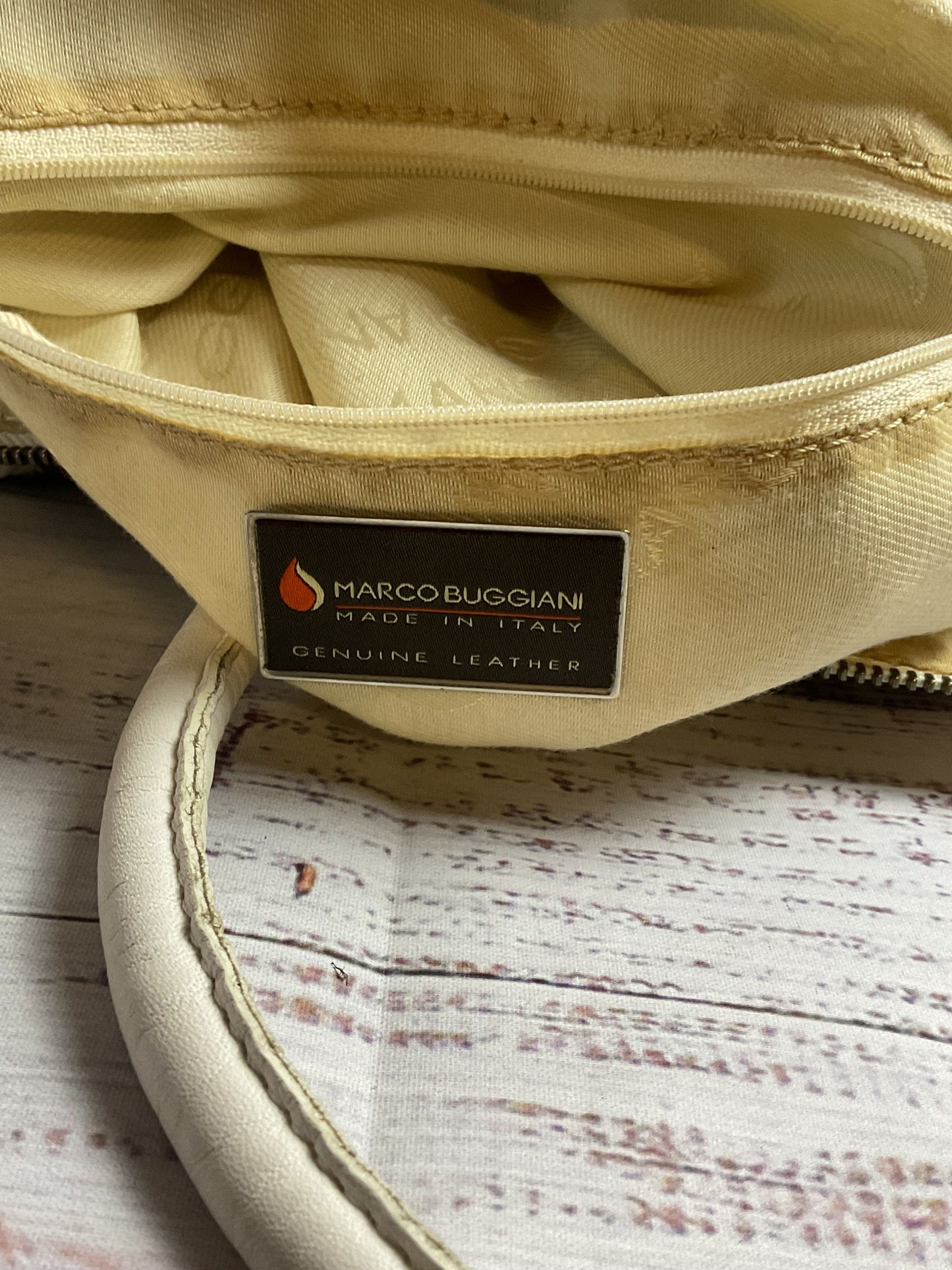 Marco Buggiani White Leather Purse Handbag