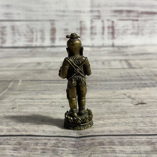 Vintage Brass Kuman Thong Golden Ghost Boy 1.5" Thailand Mini Idol