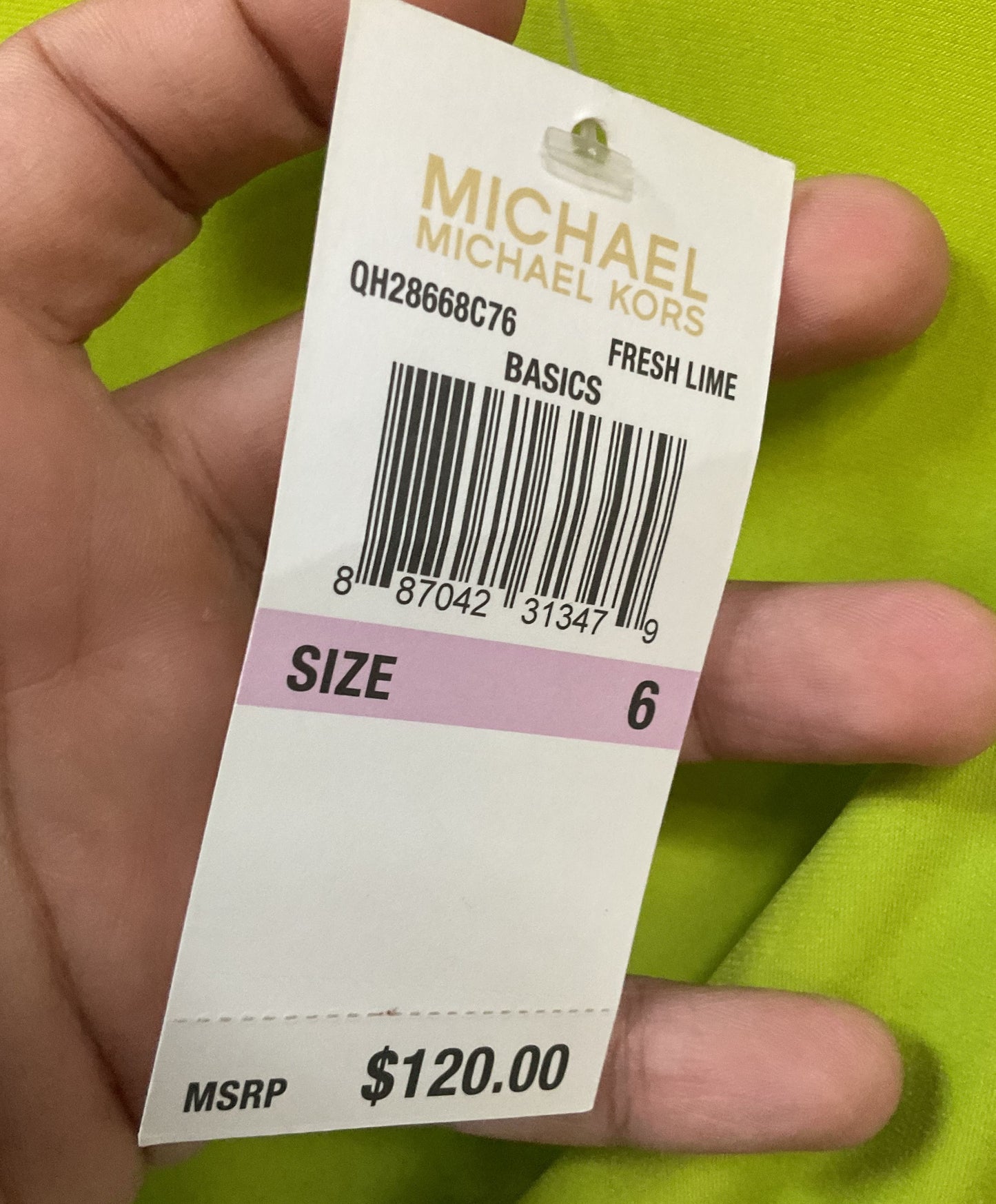 Michael Kors Women's Fresh Lime Green Sleeveless Dress Size 6