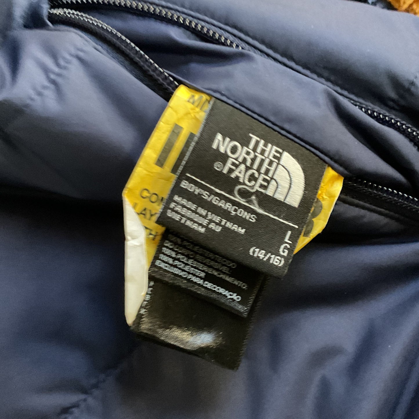 NORTH FACE Black/Brown Sherpa Boys Reversible Jacket- SZ L