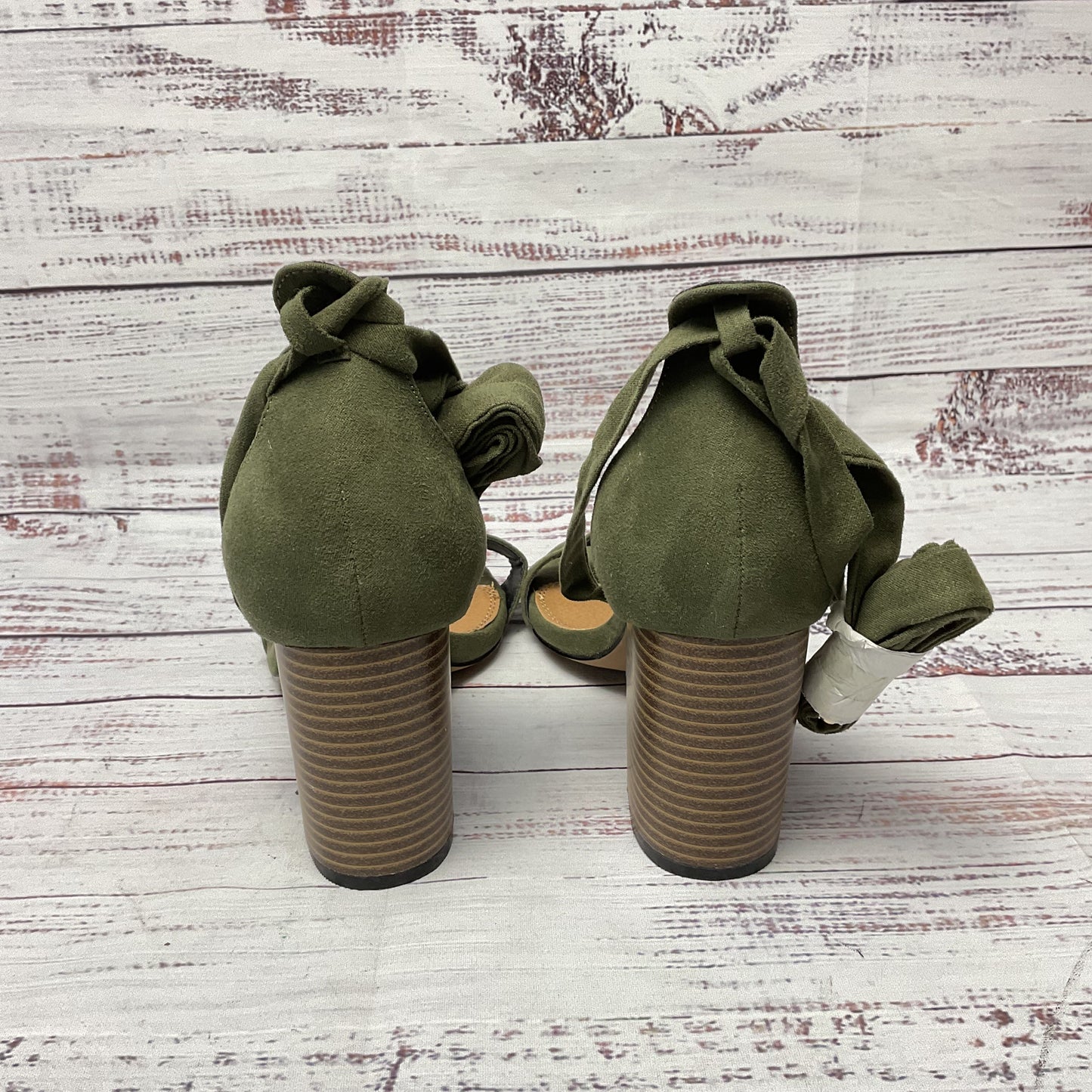 Asos Green Leg Tie Heel Sandal Shoe Women Size 5