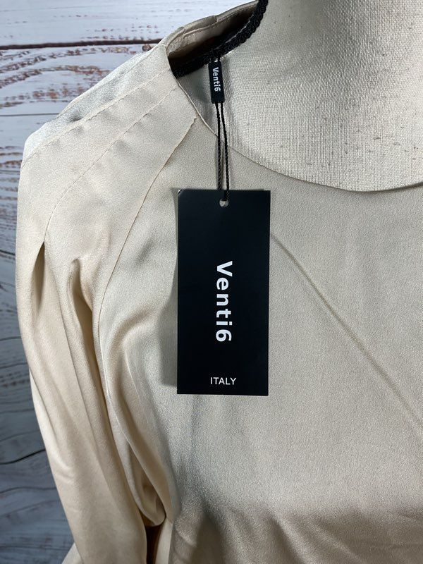 NWT Venti 6 Women's Beige Long Sleeve Blouse Size M