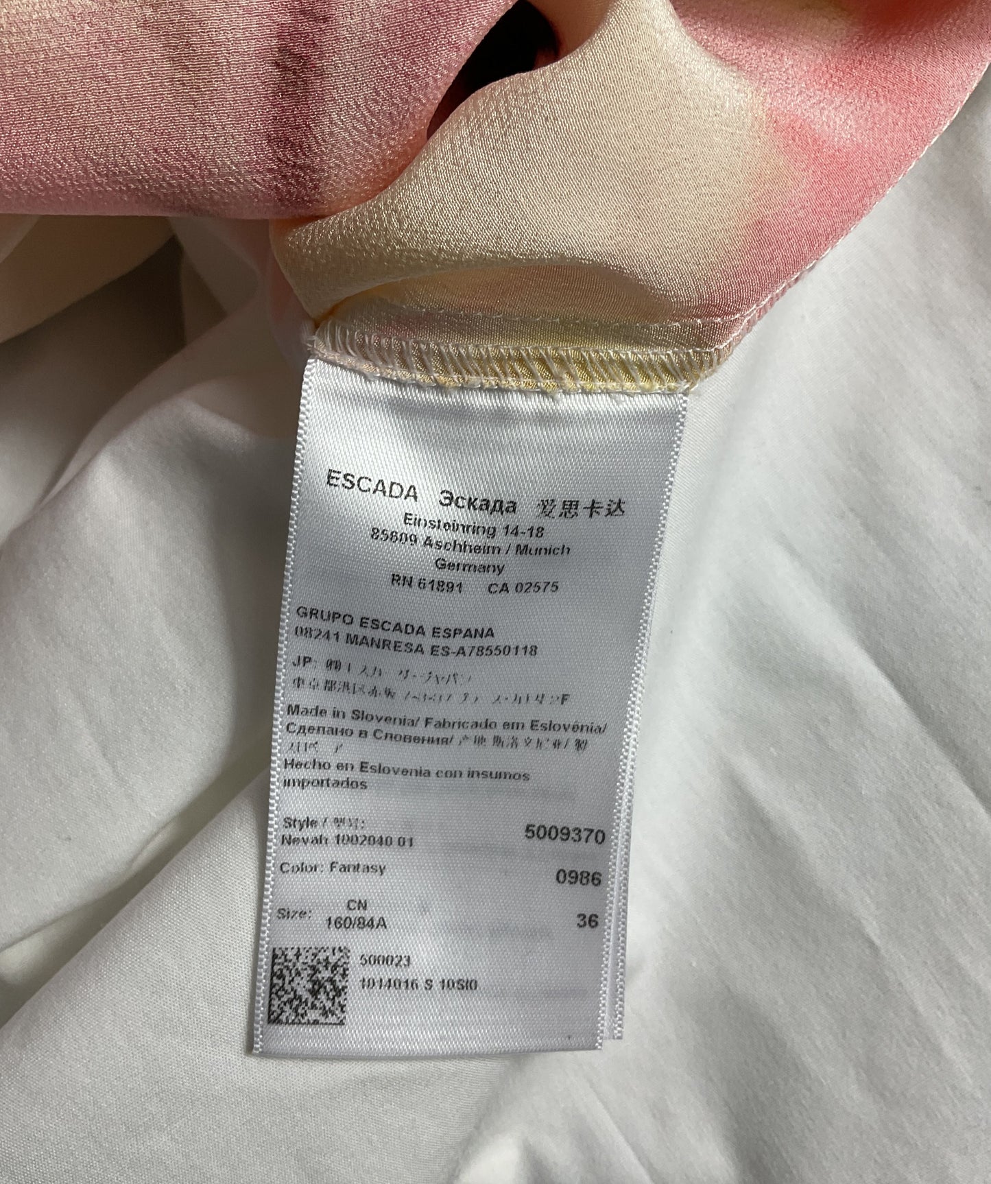 Escada Pastel Floral Print Button Up Shirt Multicolor 36