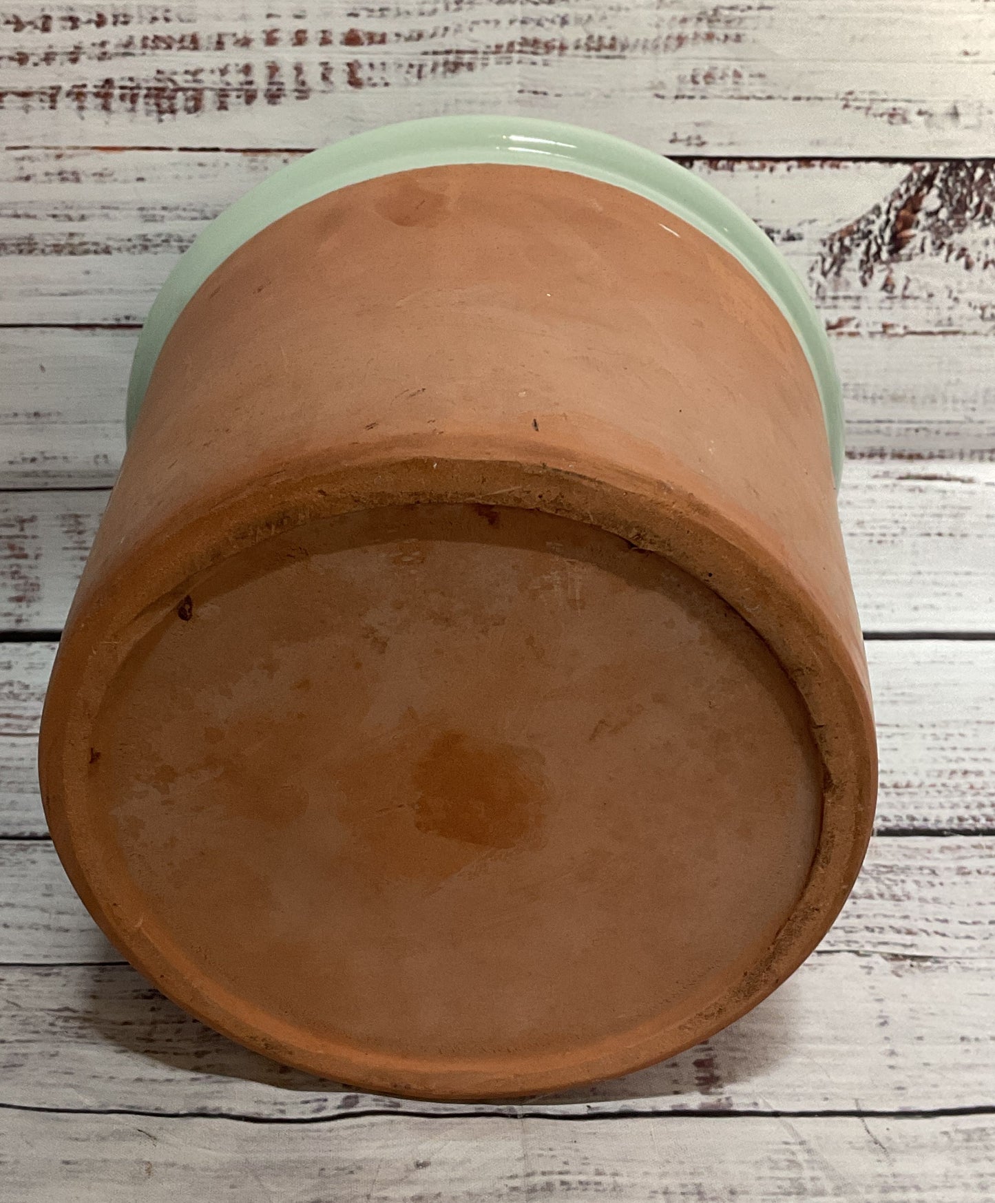 Modern Hand Made Medium Terracotta Container Green Brown
