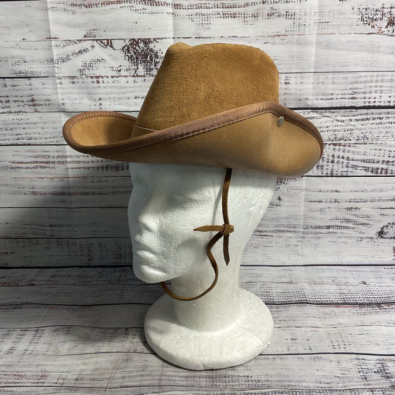 VTG. Skully's Henschel Brown Suede Snap Slouch Western Cowboy Safari Hat Size S