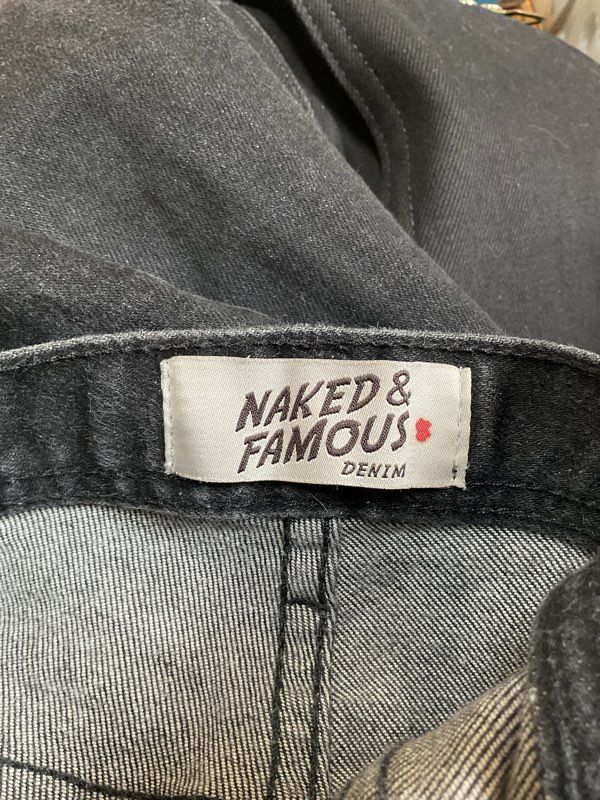 Men's Naked & Famous Weird Guy Selvedge Jeans Black Size 32