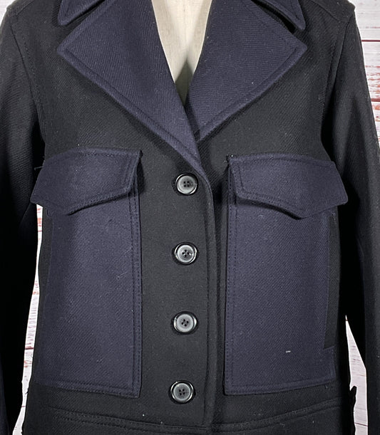 Zara Cropped Manteco Coat Multicolor S