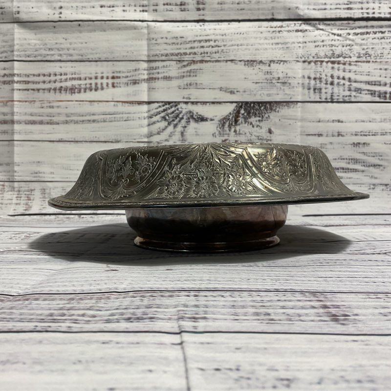 VTG. Wilcox S.P. Co. Silverplate Flower Frog Spiked Planter Tray, Missing Lid