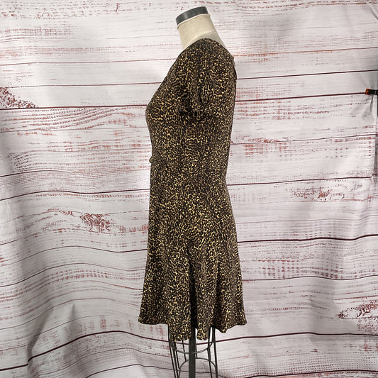 The Kooples Leopard Print Silk Back Zip Wrap Style Dress - Size L