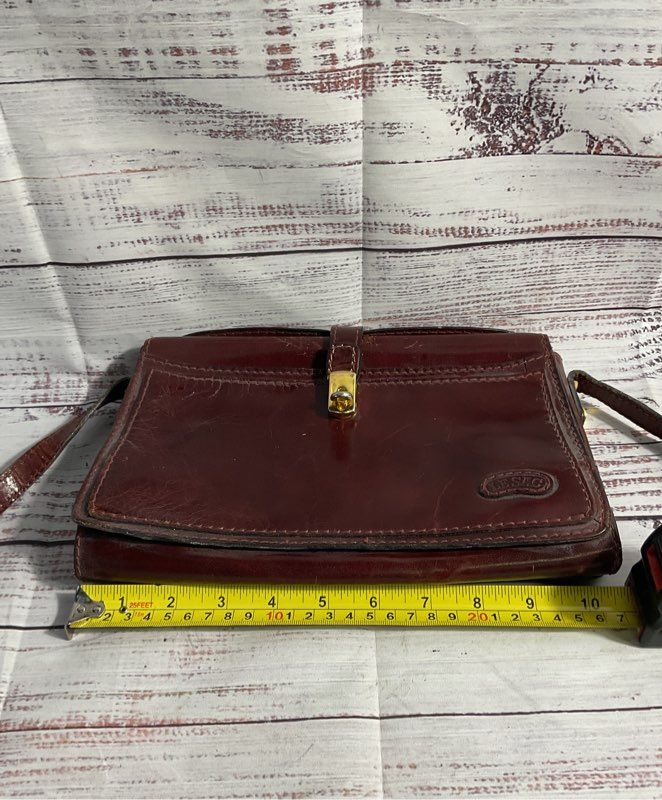 Vintage Ronay Women's Genuine Leather Burgundy Shoulder Bag