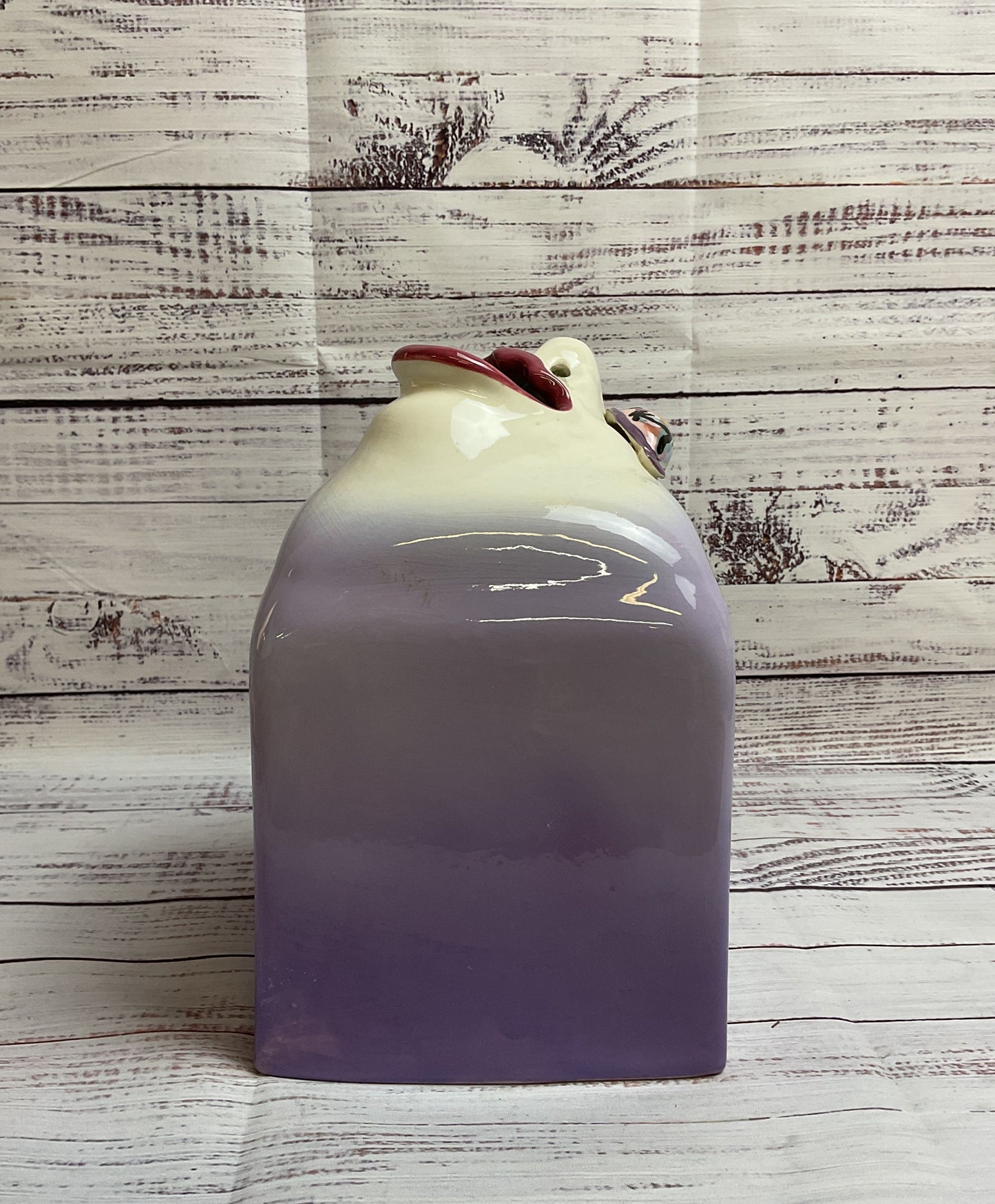 RARE Anita Harris English Art Pottery Purple Tissue Box Face
