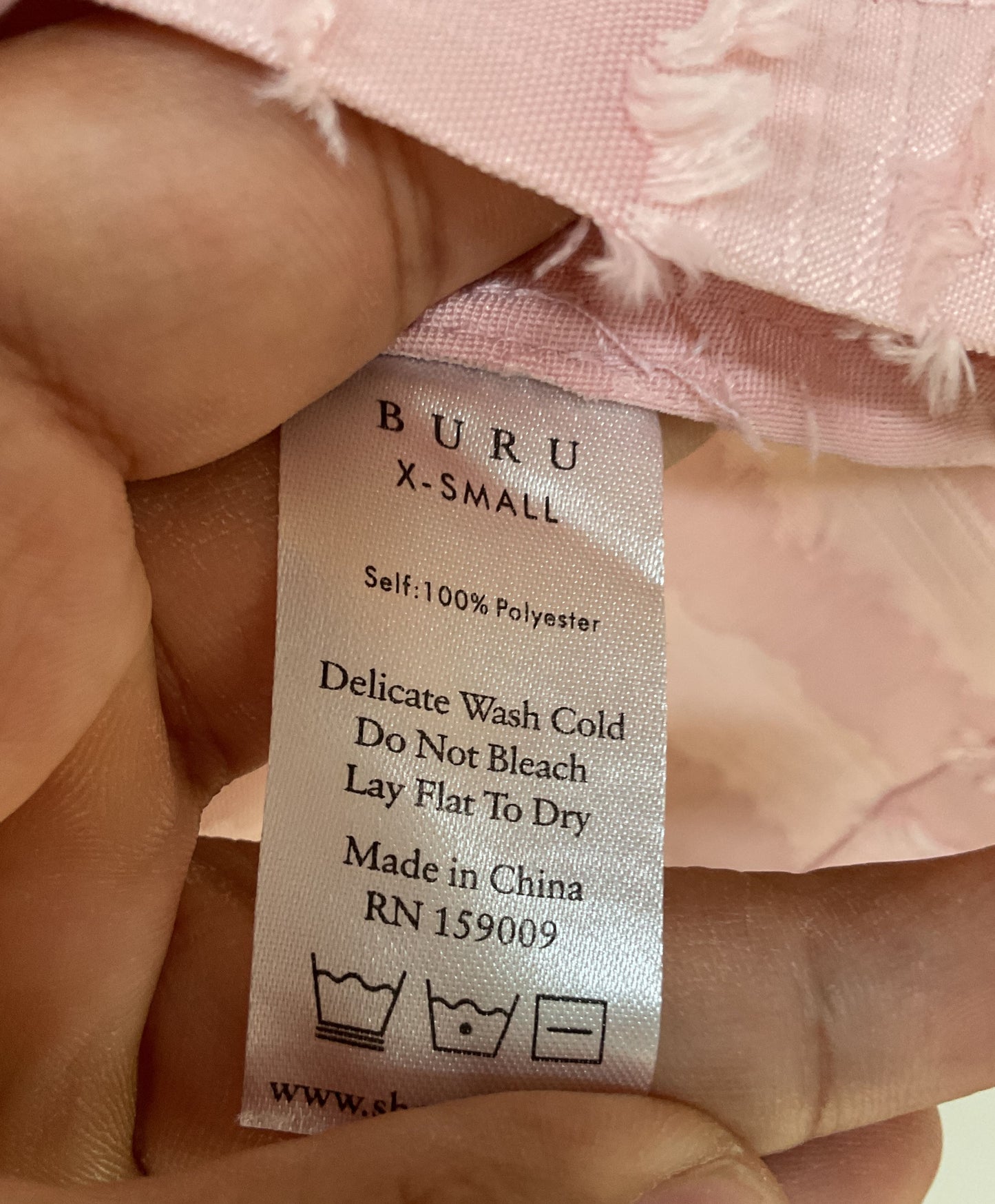 Buru Women's Pink Blush Fringe Long Sleeve Mod Top Blouse Size XS