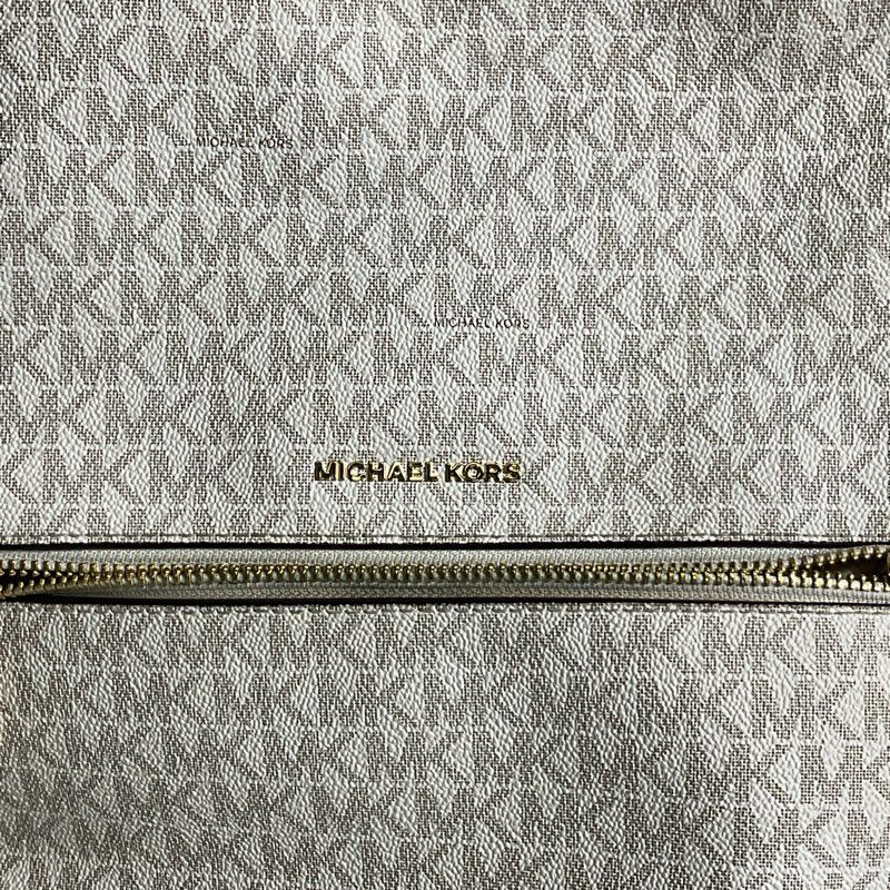 Michael Kors Rhea Medium Slim Logo Backpack in Vanilla (MISSING TIES ON ZIPPERS)
