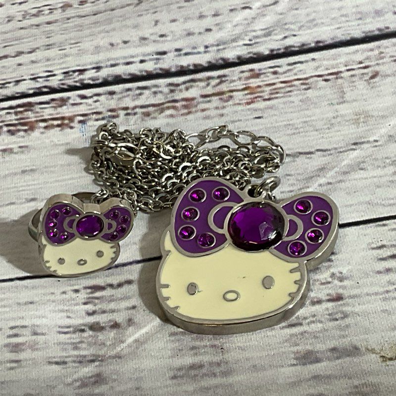 2009 HELLO KITTY 35 Anniversary Necklace & Adjustable Ring