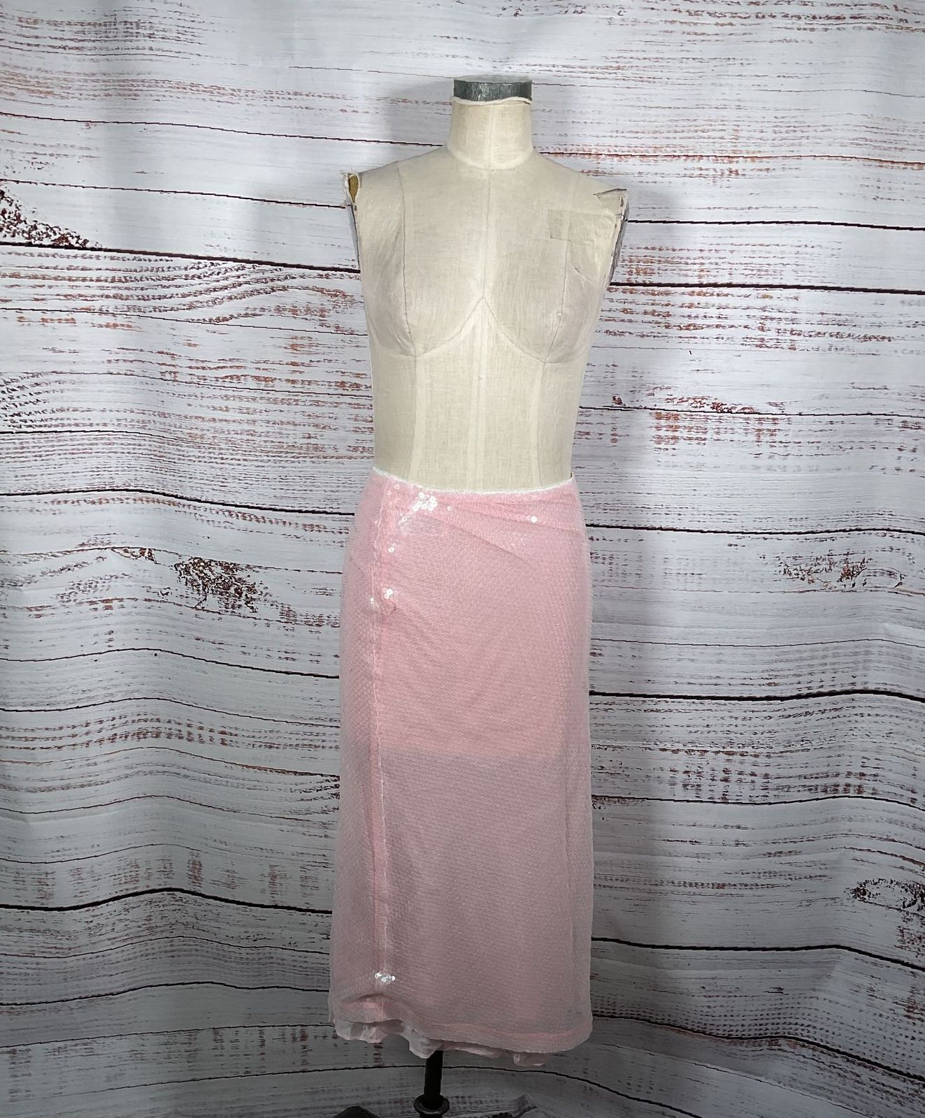 Pink Sequined Whimsy Fairy J. Crew Midi Skirt with Layered Slip - Size 4 NWT