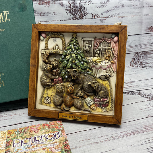 Picturesque Purrfect Tidings 3d Tile Cats Christmas Decoration