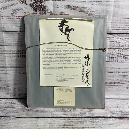 Horse Running From Herd Print by Tak Kwong TK Chan Framed 12"
