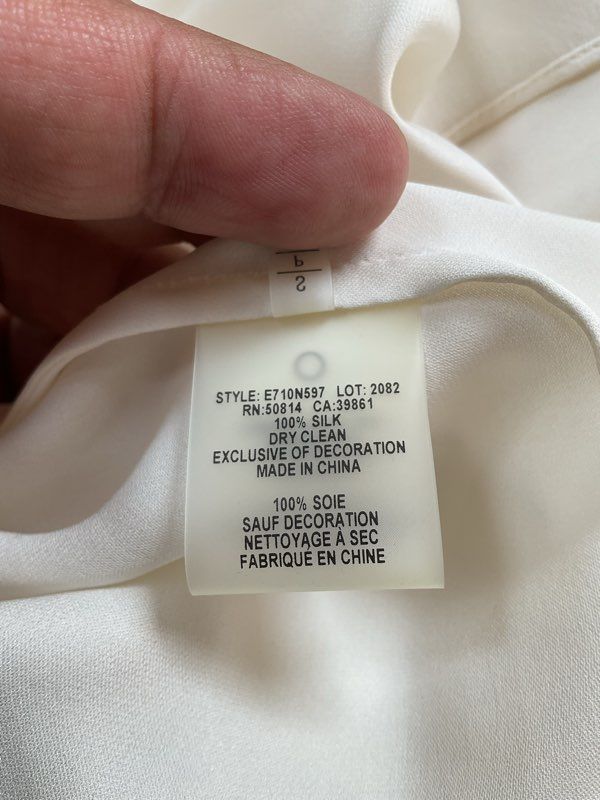 NWT Elie Tahari Isadora White Sleeveless Pearl Blouse Women's Size S