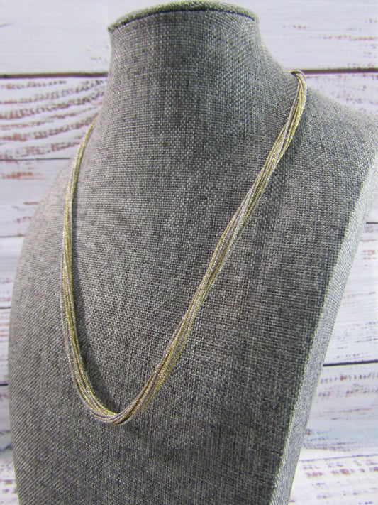 Two Tone Multi-Strand Sterling Silver Chain Necklace