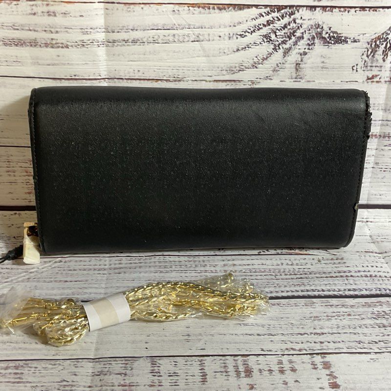 NWD NICOLE LEE USA Women's Black Leather Chain Strap Crossbody Bag- (DEFECT)