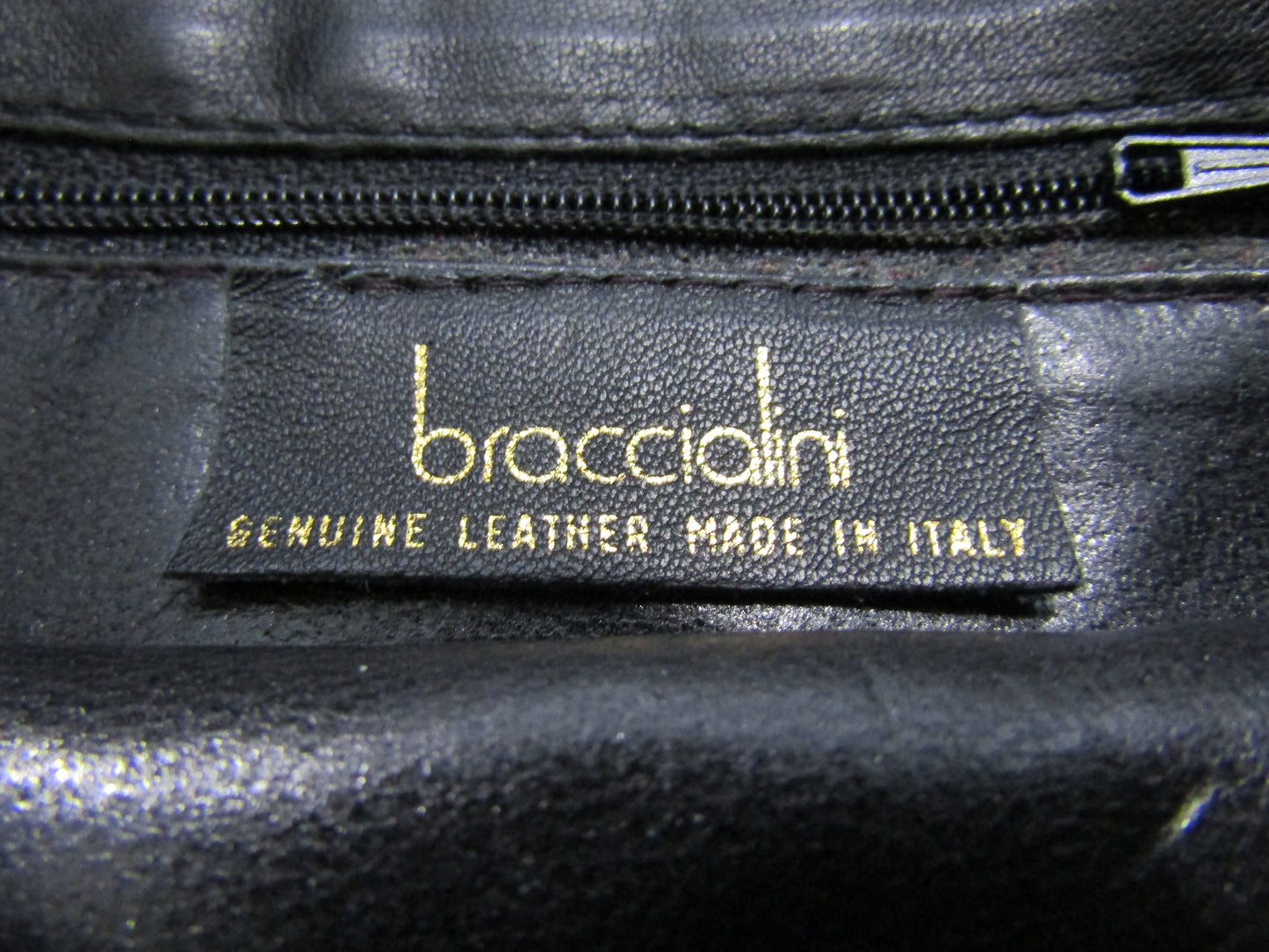 Braccialini Women's Black Leather Crossbody Bag Made in Italy