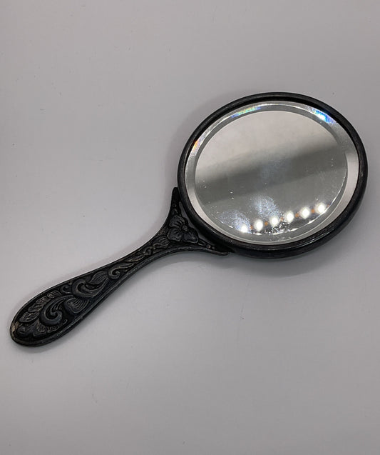 VTG./ANTIQUE Denmark Sterling Silver Repousse 4.75" Vanity Mirror- 49.72g