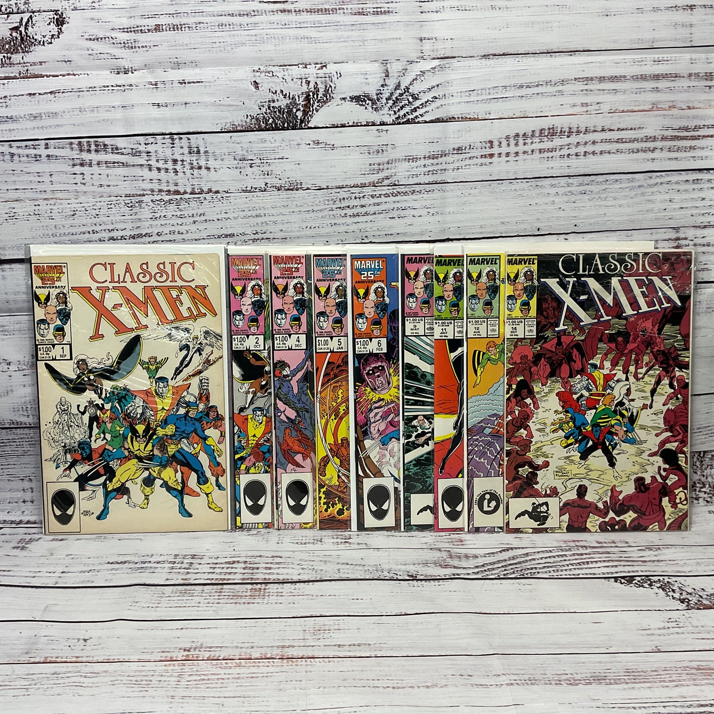 Classic X Men Comic Book Issues 1,2,4,5,6,9,11,12,14 Lot of 9 Marvel Comics