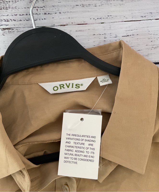 NWT Women's Orvis Beige Blouse Size XL
