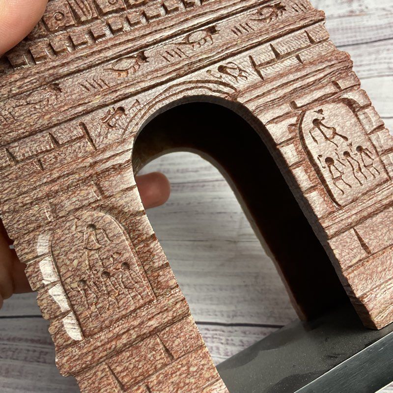 Hand Carved Soapstone Arc De Triomph 7" Model Made In India