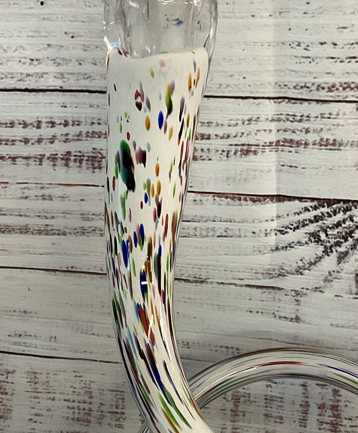 Michael Hudson Confetti Hand Blown Twisted Set of 2 Candlesticks Multicolor