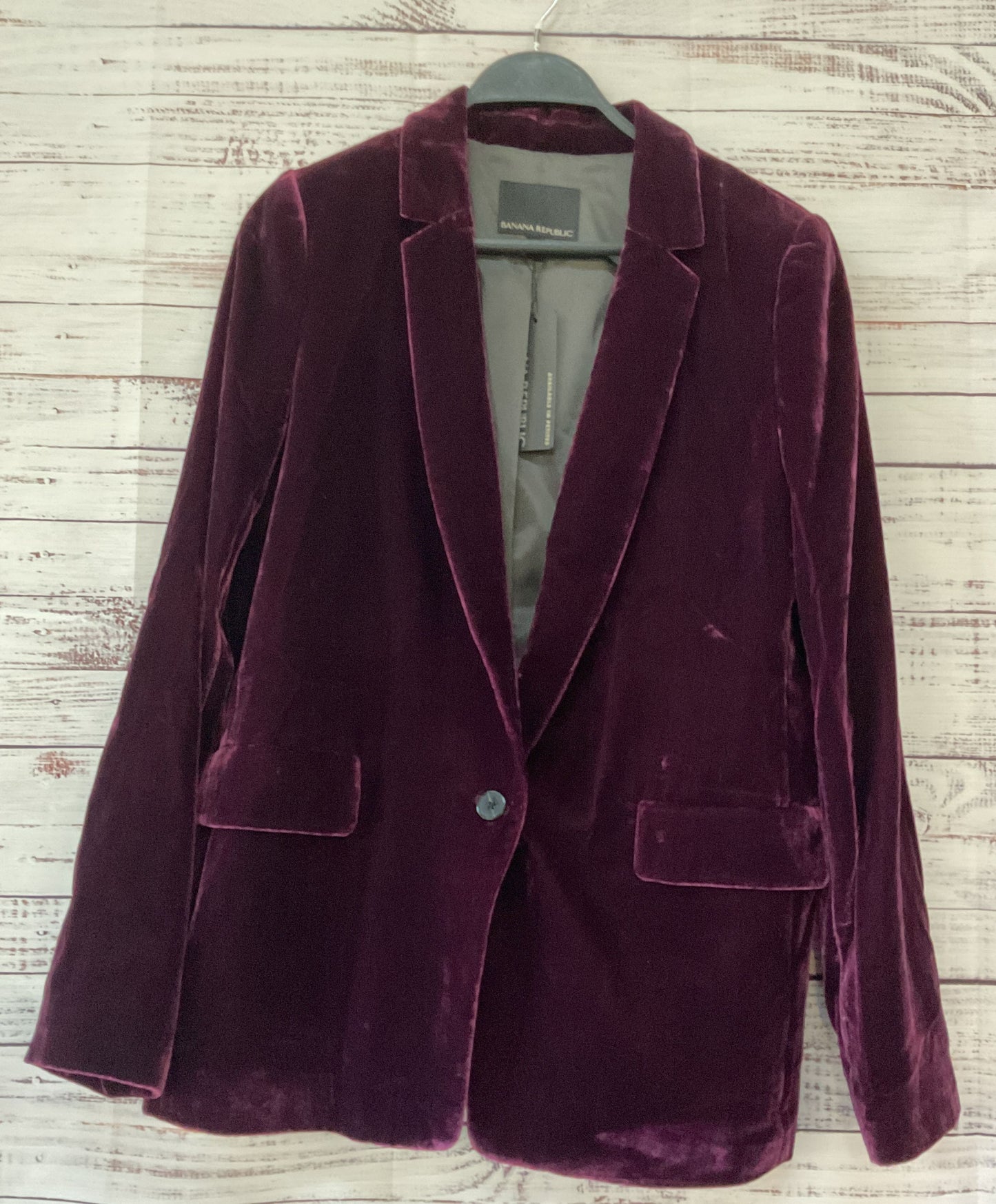 NWT Women's Banana Republic Purple Velvet Jacket Size 6