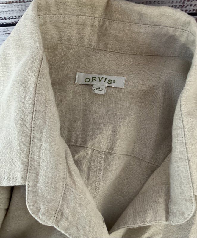 Women's Orvis Khaki Linen Jacket Size XL