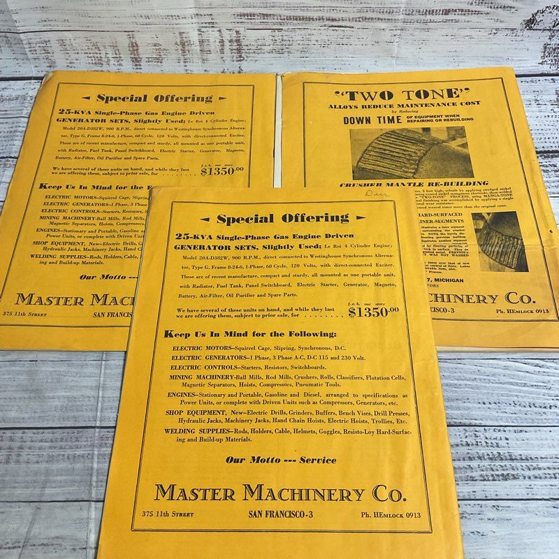 Lot Of 9 Vintage California Mining Journal Magazines 1946-1947 (Incomplete)