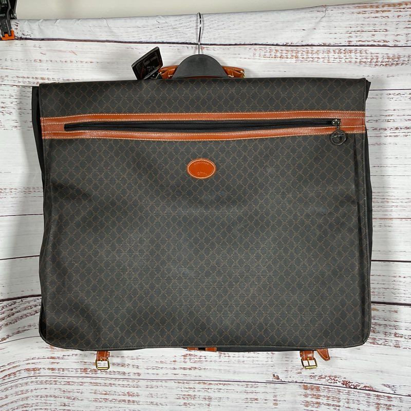 VTG. LONGCHAMPS Paris Brown Monogram Garment Bag