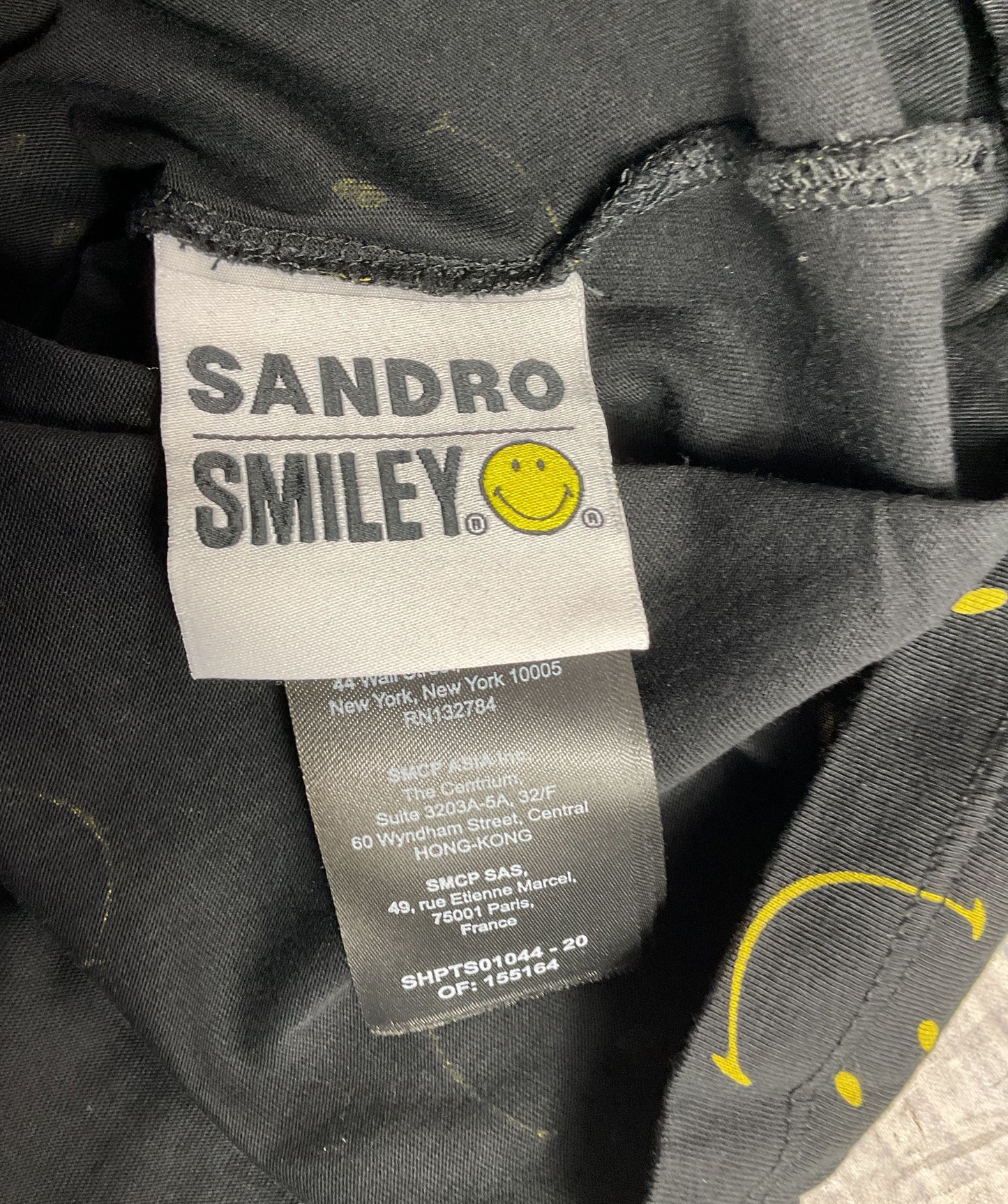 Sandro Smiley Face-Print Organic-Cotton T-Shirt Black L
