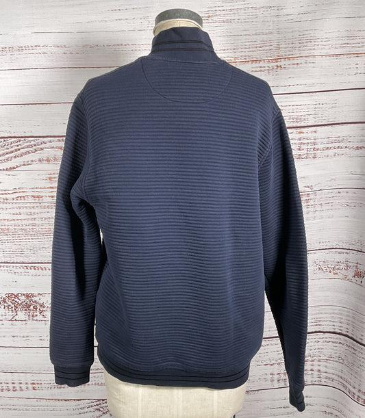 Ted Baker Ribbed Quarter Zip Sweater Navy Blue S