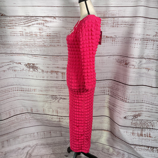 Antonio Melani Raspberry Smocked Lucie Square Textured Dress Size XS New Damaged