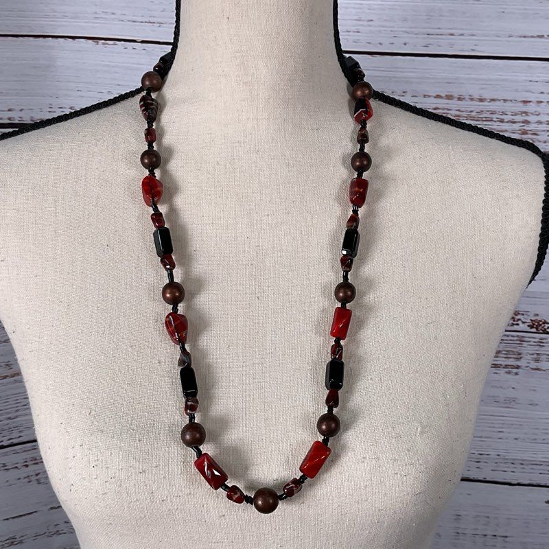 Set of 7 VTG. Multi Gemstone, Millefiori and Glass Beaded Necklaces