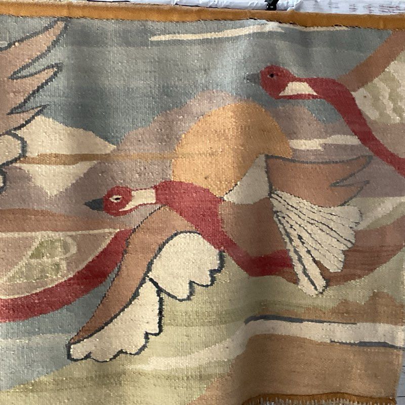 AFRO WEAVERS Wool Mallard Ducks Motif Hanging Tapestry- 42" x 69"