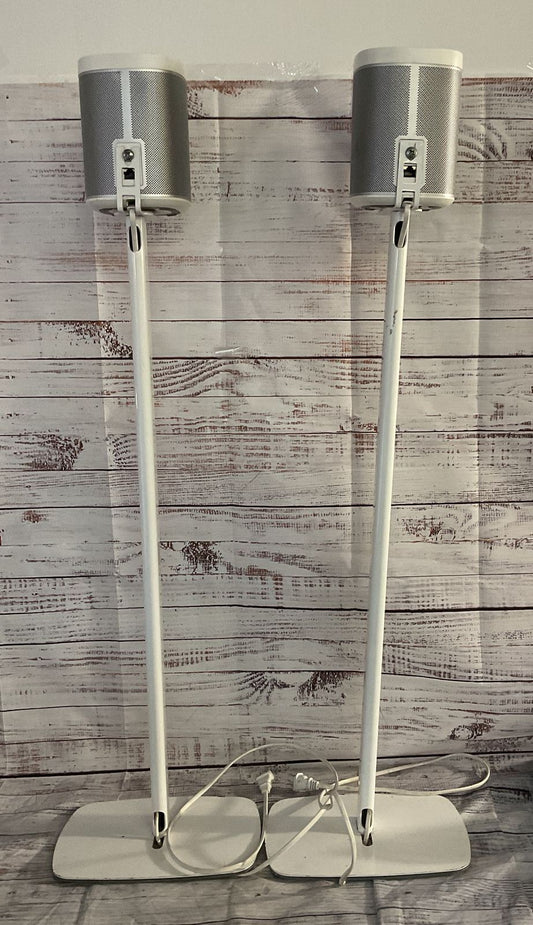 Sonos Play 1 Speakers With Flexson Floor Stands White