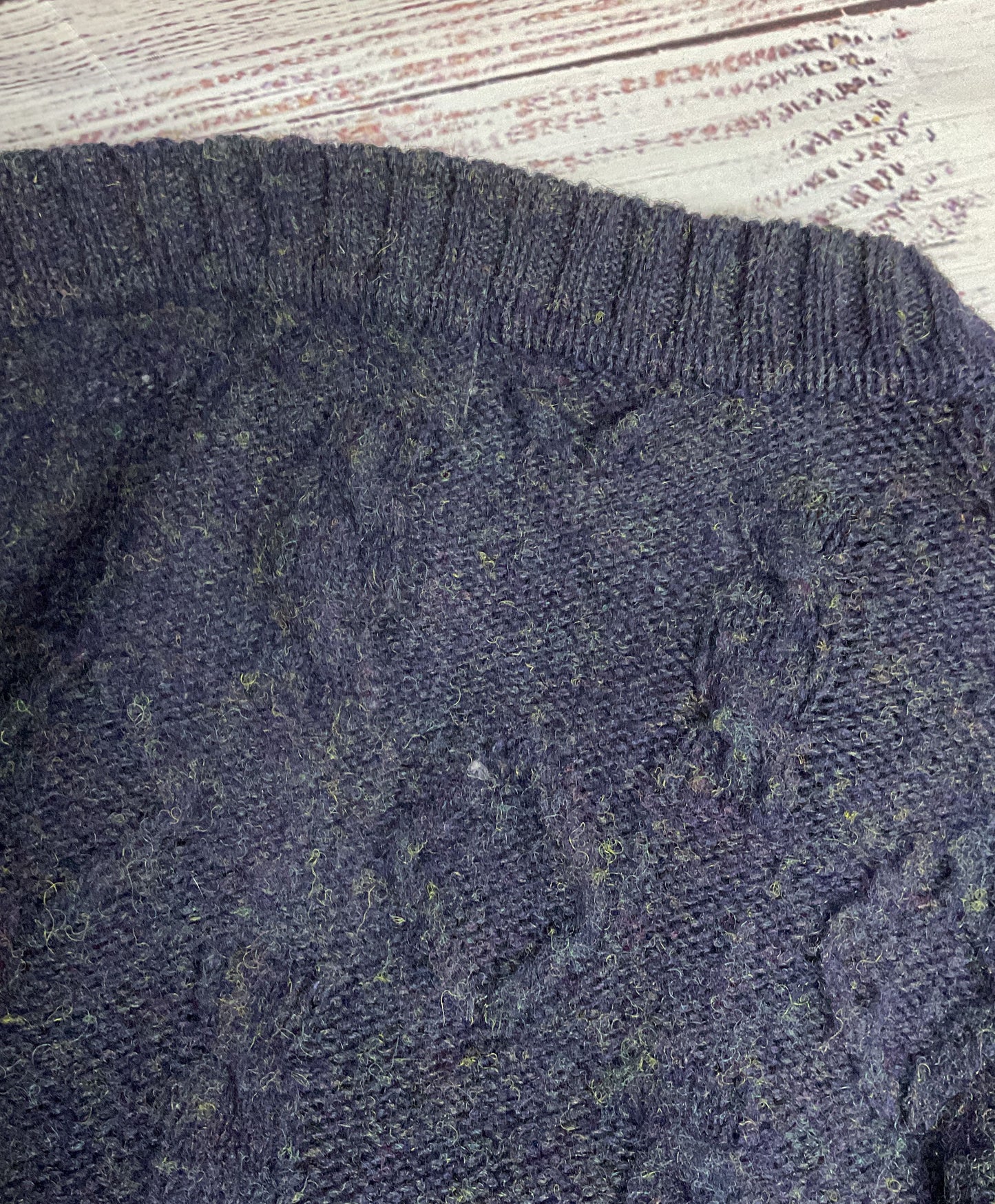 Christian Dior Navy Blue 100% Wool Shetland Sweater - Size Large *See Dscrptn*