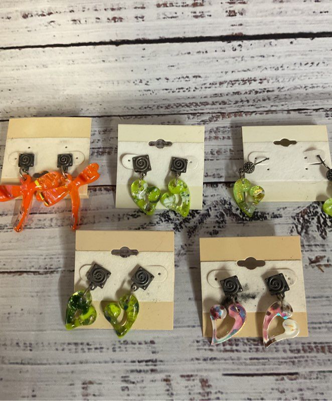 Lot 5 Pairs Linda Shull Sterling Silver Earrings