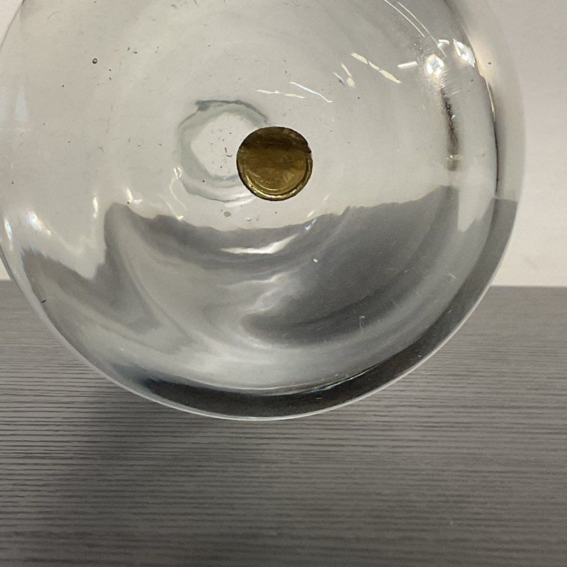 Clear Glass Decanter Bottle 10" Round Stopper Made in Romania