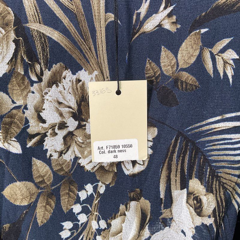 NWT Fuzzi Navy Floral Mesh Off Shoulder Blouse - Size 48